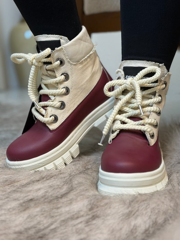 خرید بوت زنانه زرشکی