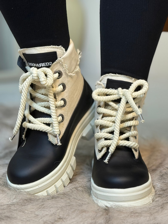 خرید نیم بوت مشکی بند دار