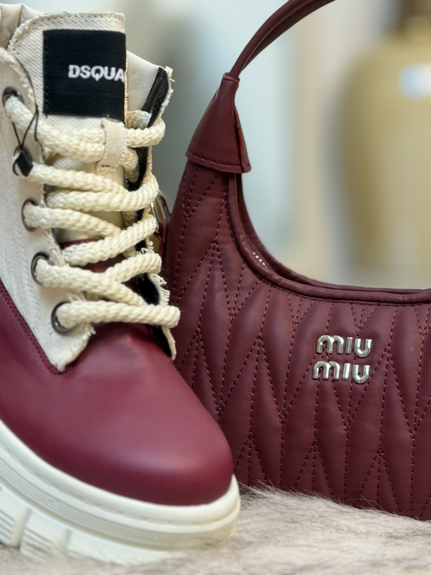 خرید ست کیف و کفش زرشکی