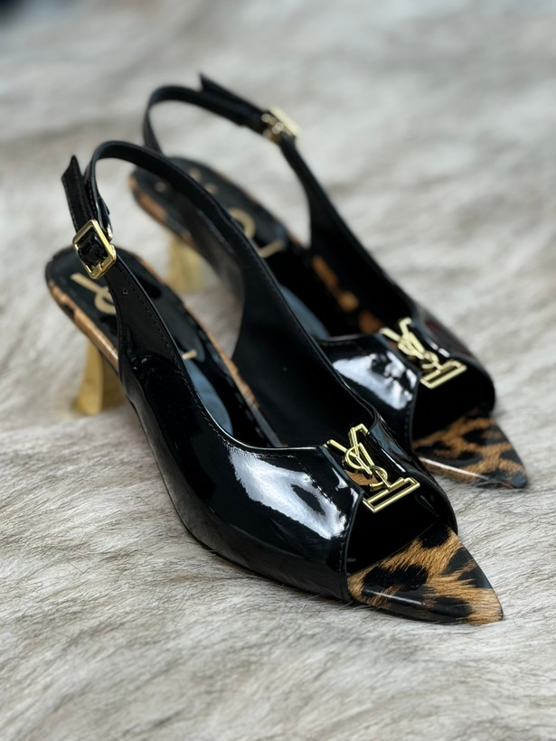 کفش پاشنه زنانه مدل ysl جلو باز