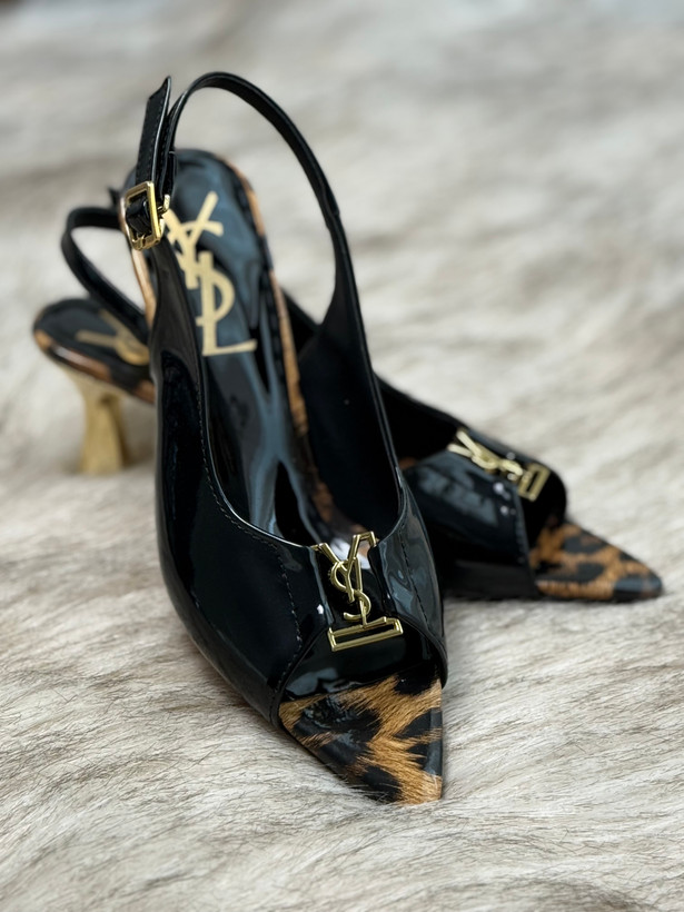 کفش پاشنه زنانه مدل ysl جلو باز